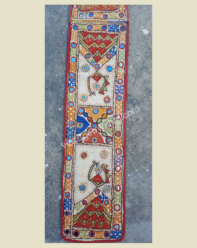 Vintage Kutch Hand Embroidered Cotton Ceremonial Faja Belt Sash “BOKANI”